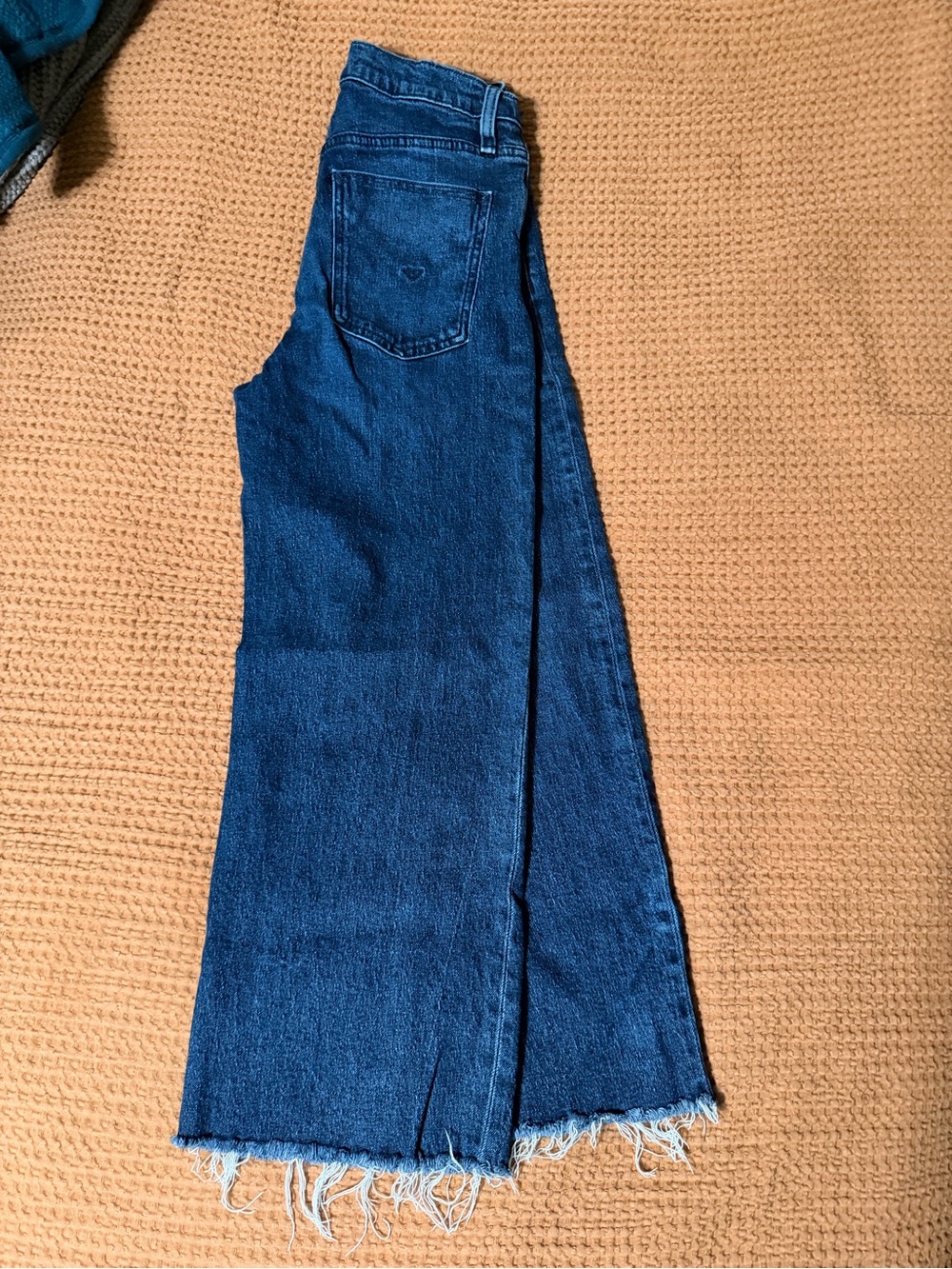Hudson Jeans Indigo Wide-Leg Frayed Hem Flare